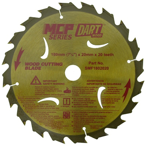 Dart Thin Kerf Saw Blade 180 x 20T - Click Image to Close